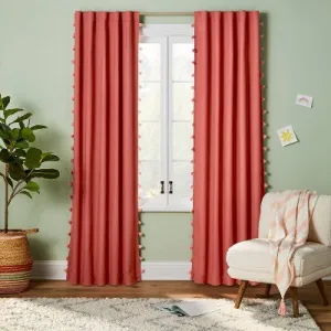 New - 95" Blackout Tassel Kids' Curtain Panel Rose Pink - Pillowfort