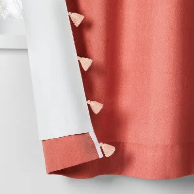 New - 95" Blackout Tassel Kids' Curtain Panel Rose Pink - Pillowfort