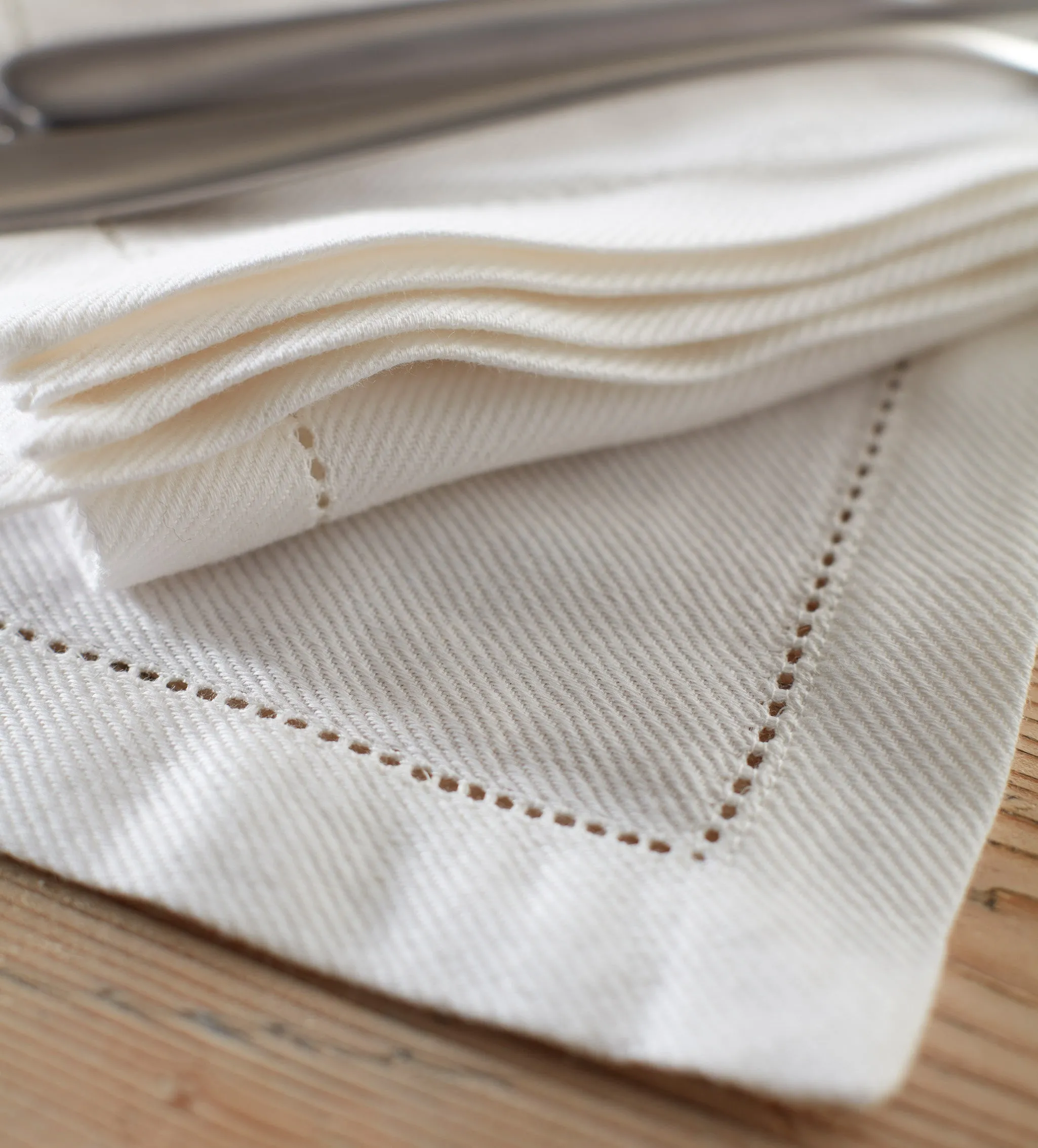 Off White Twill Cotton Linen Placemats - Set of 2