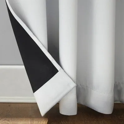 Open Box - 52"x108" Sun Zero 100% Blackout Oslo Theater Grade Grommet Curtain Panel Pearl