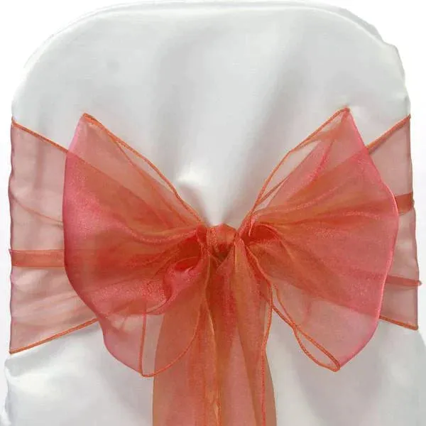 Organza Chair Bow Sash, 9-inch, 10-feet, 6-piece