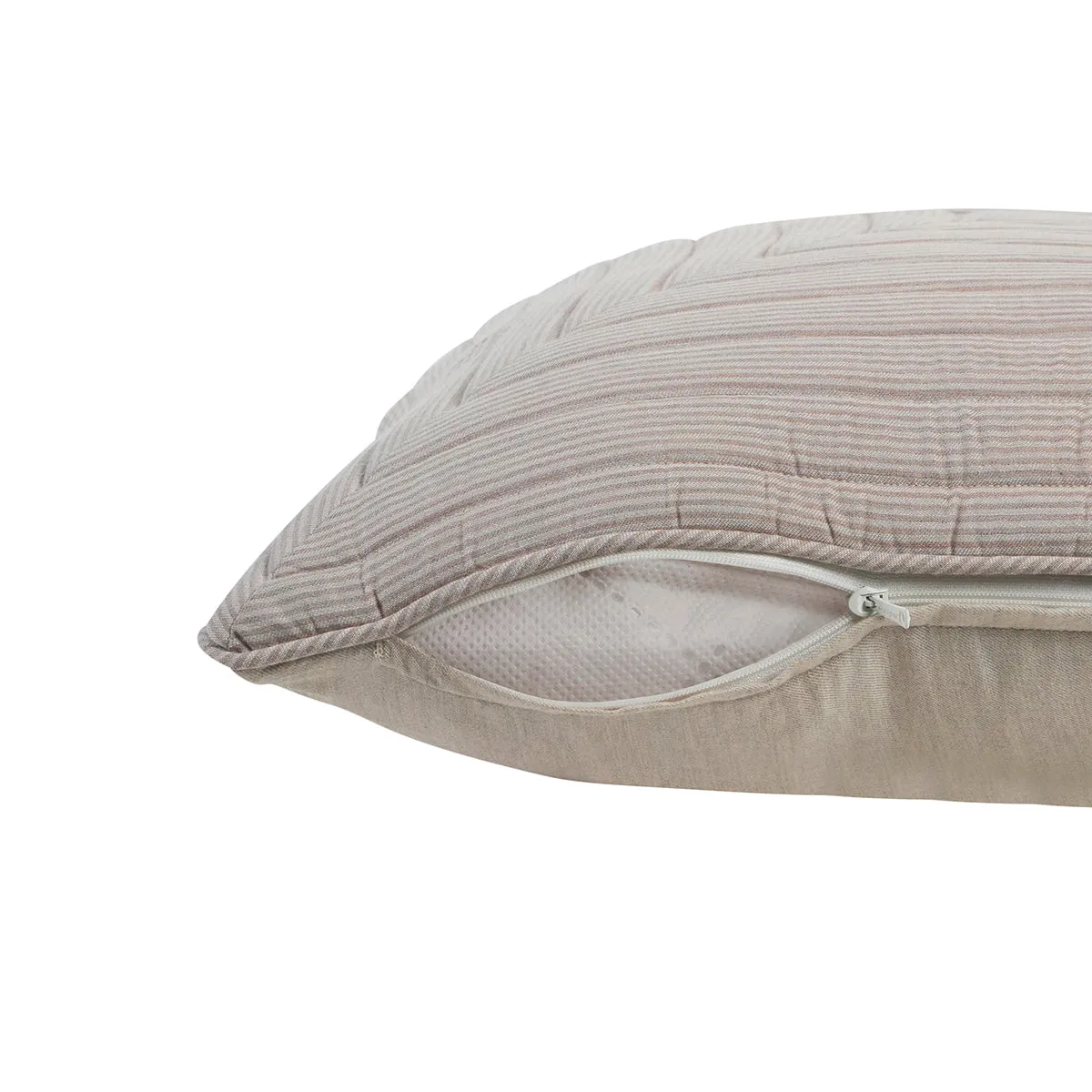 Pin Stripe Made With Egyption Cotton Ultra Soft Beige Cushion Cover