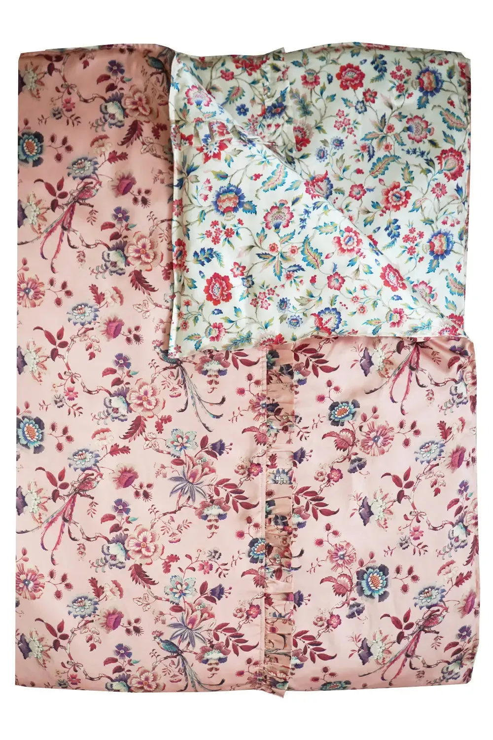 Reversible Ruffle Silk Heirloom Quilt Made With Liberty Fabric EVA BELLE & JANNAH