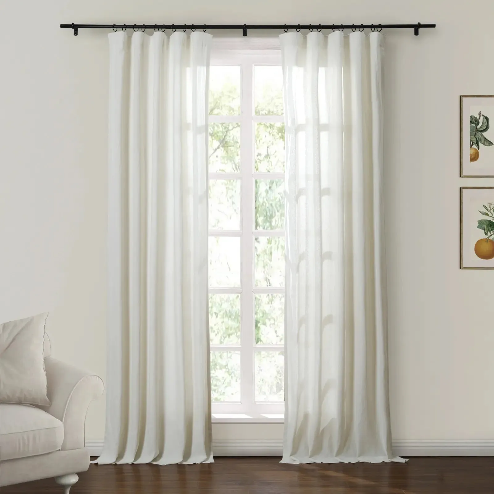 Ron Linen Cotton Herringbone Curtain Soft Top