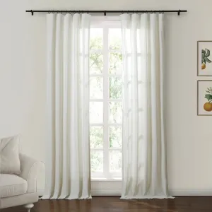 Ron Linen Cotton Herringbone Curtain Soft Top