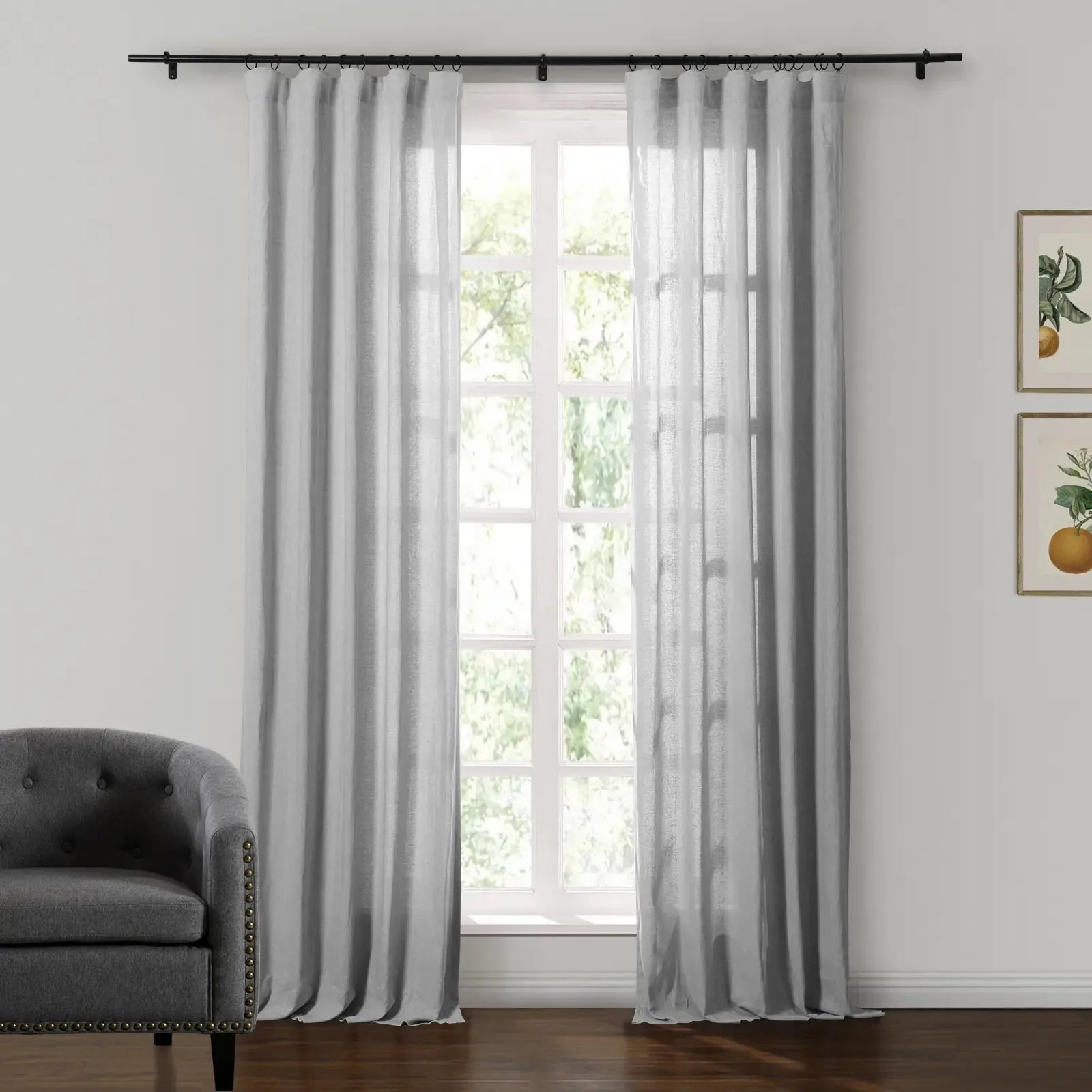 Ron Linen Cotton Herringbone Curtain Soft Top