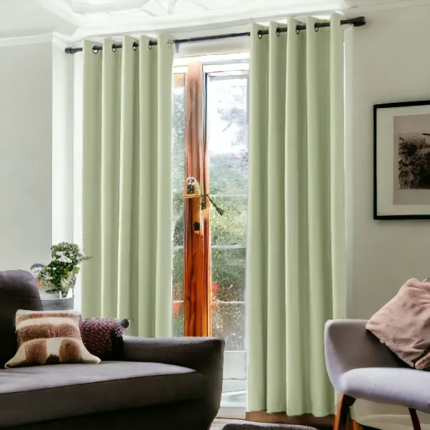 Sage Green Blackout Eyelet Curtains