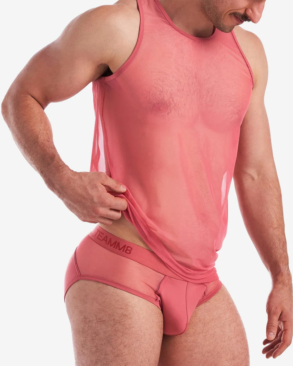Score Sheer Tank - Baroque Rose