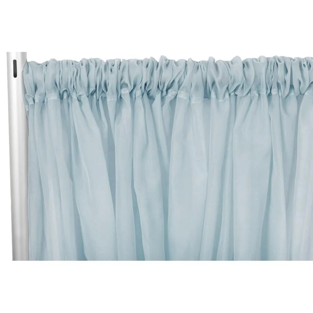Sheer Voile Flame Retardant (FR) 10ft H x 118" W Drape/Backdrop Curtain Panel - Dusty Blue