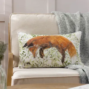 Shugborough Leaping Fox Traditional Cushion Multicolour