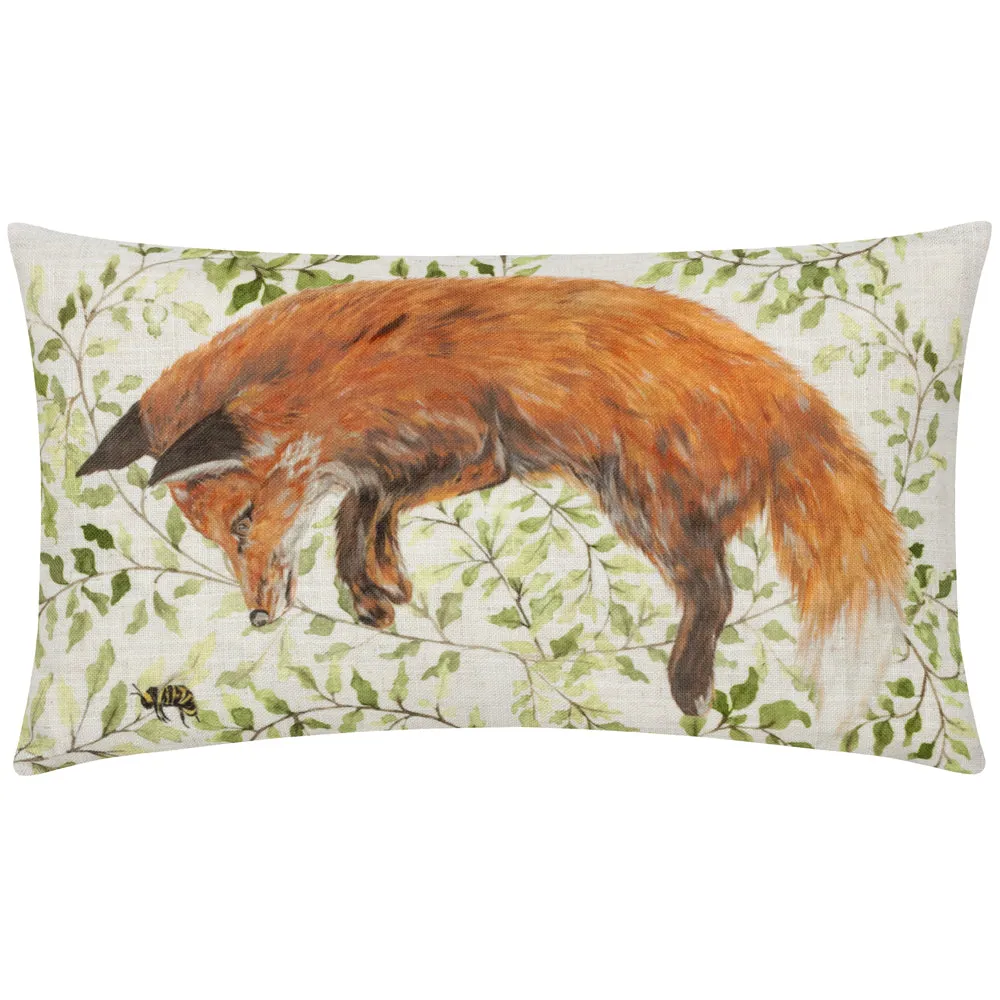 Shugborough Leaping Fox Traditional Cushion Multicolour