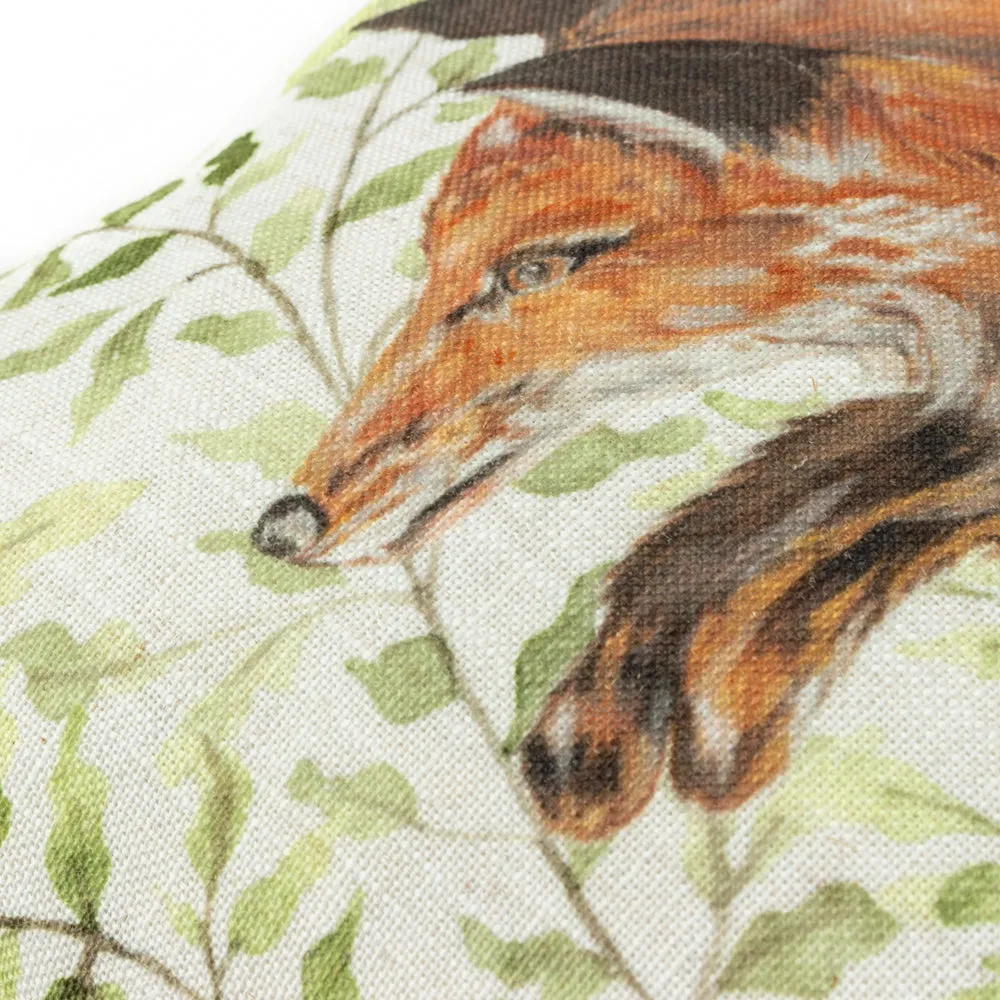 Shugborough Leaping Fox Traditional Cushion Multicolour