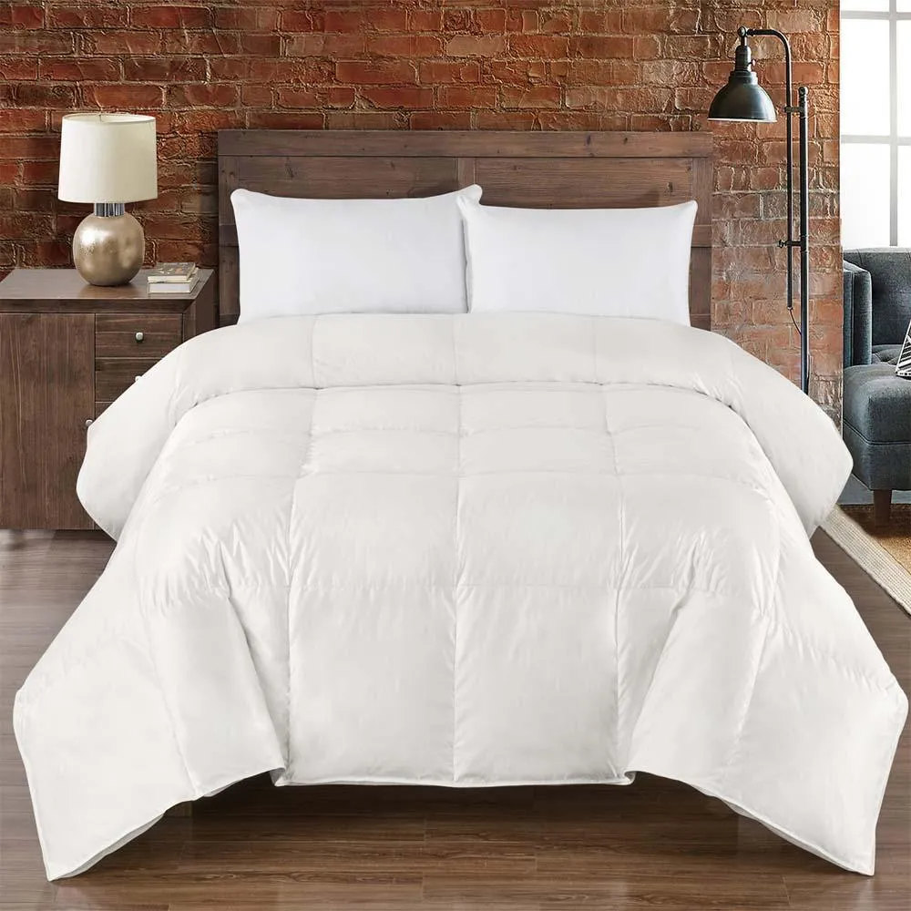 Silk Goose Down Filled Comforter Warm Baffle Box Winter Goose Fill