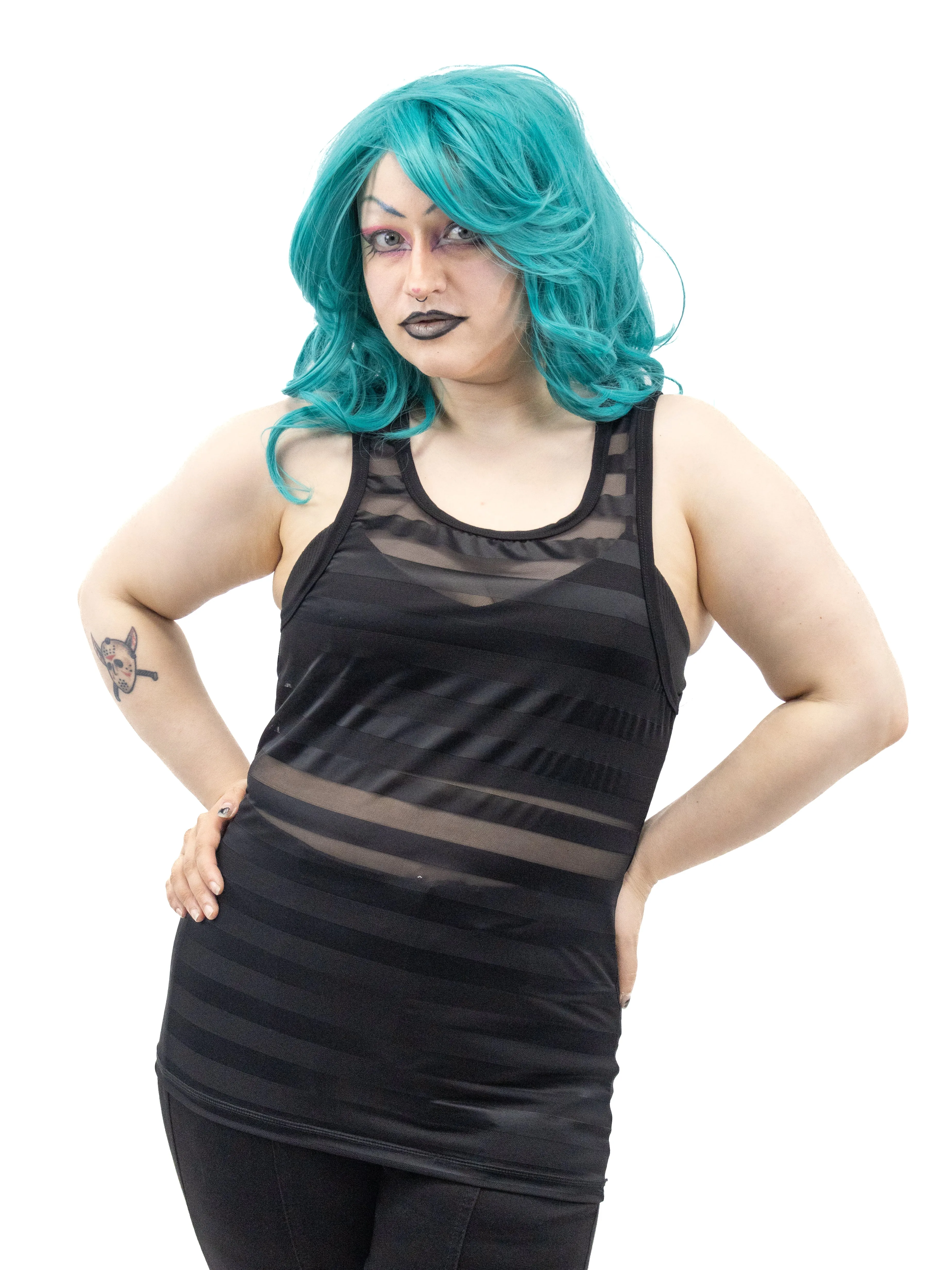 Striped Mesh Tank Top UNISEX