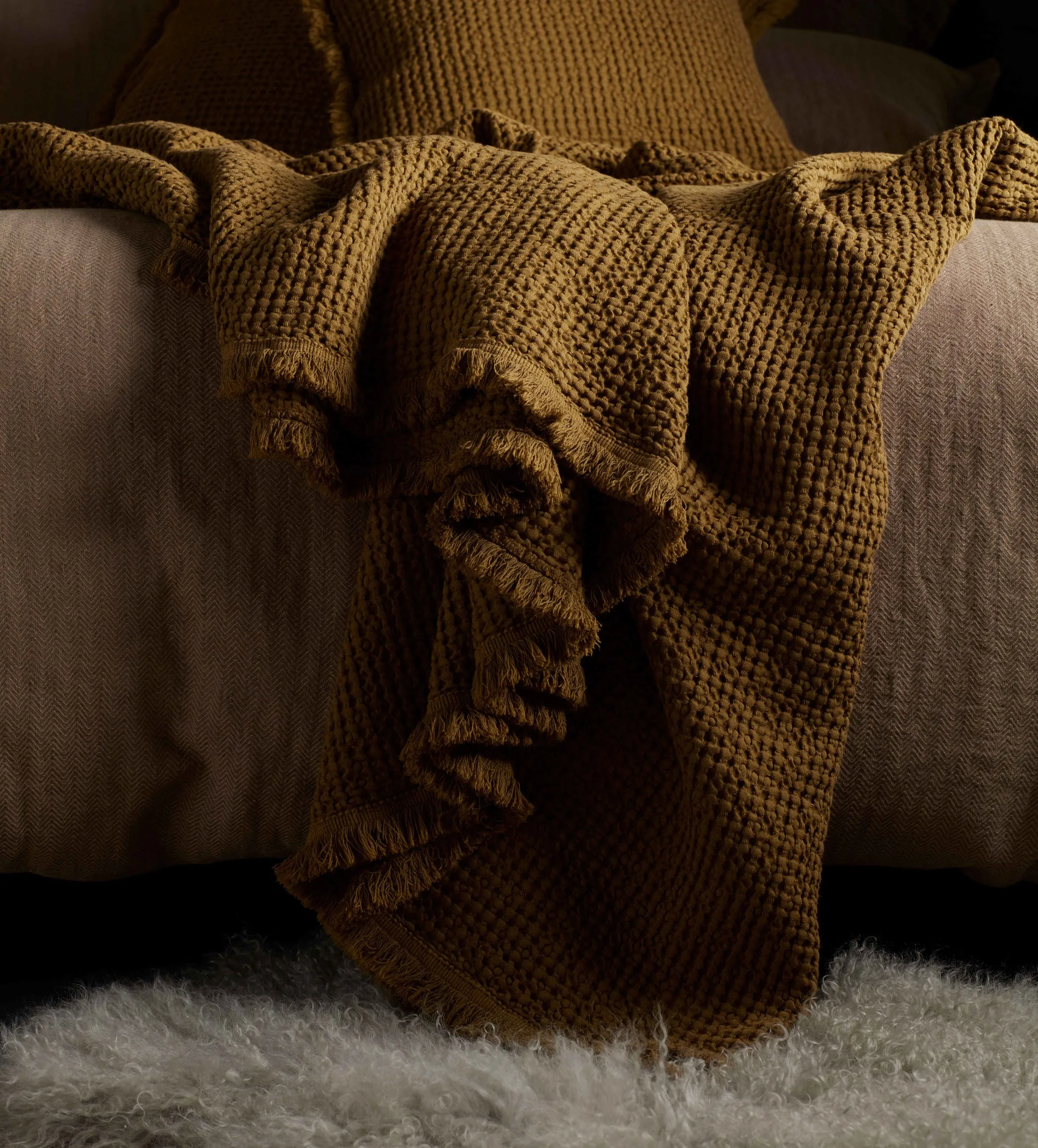 Tapenade Wolcott Cotton Linen Cushion Cover and Throw