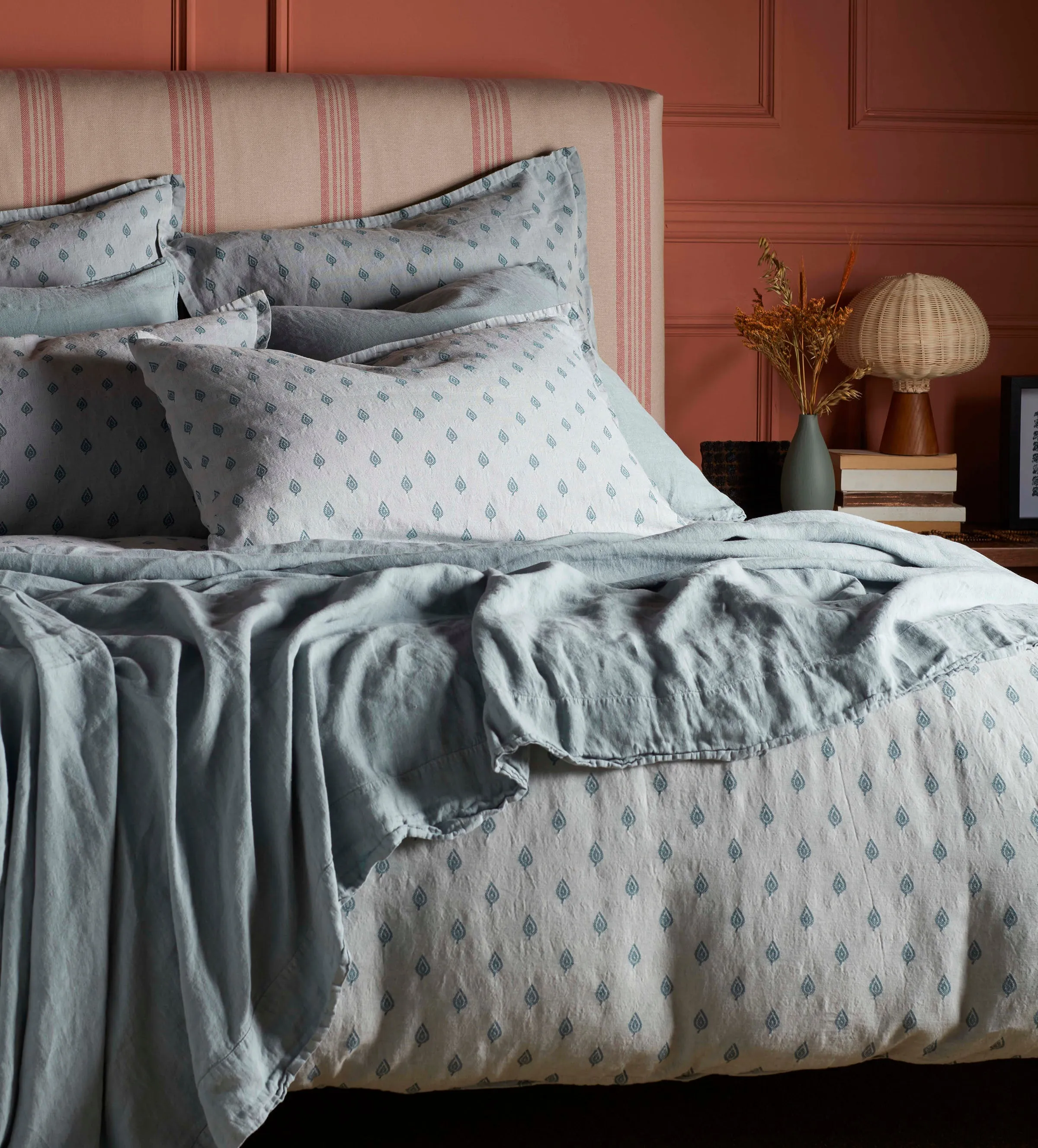 Teal Talia 100% Cotton Bed Linen