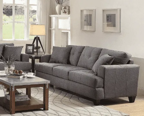 Toronto Grey Tufted Linen Sofa