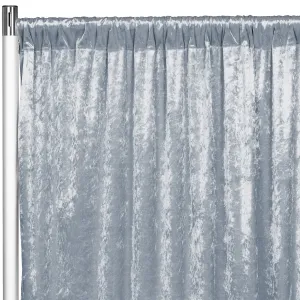 Velvet 10ft H x 52" W Drape/Backdrop Curtain Panel - Dusty Blue