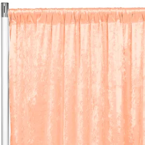 Velvet 10ft H x 52" W Drape/Backdrop Curtain Panel - Peach