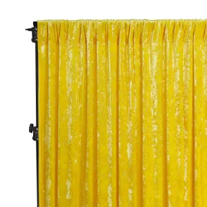 Velvet 12ft H x 52" W Drape/Backdrop Curtain Panel - Canary Yellow