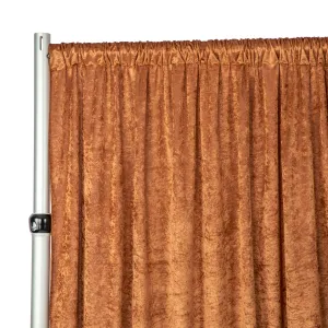 Velvet 12ft H x 52" W Drape/Backdrop Curtain Panel - Terracotta