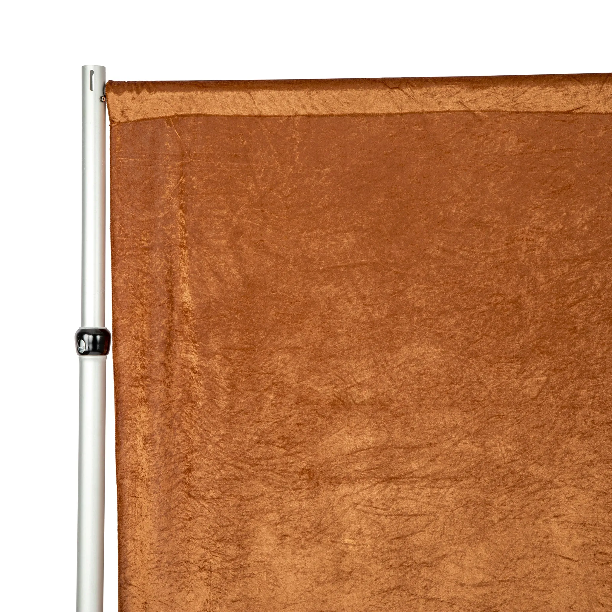 Velvet 12ft H x 52" W Drape/Backdrop Curtain Panel - Terracotta