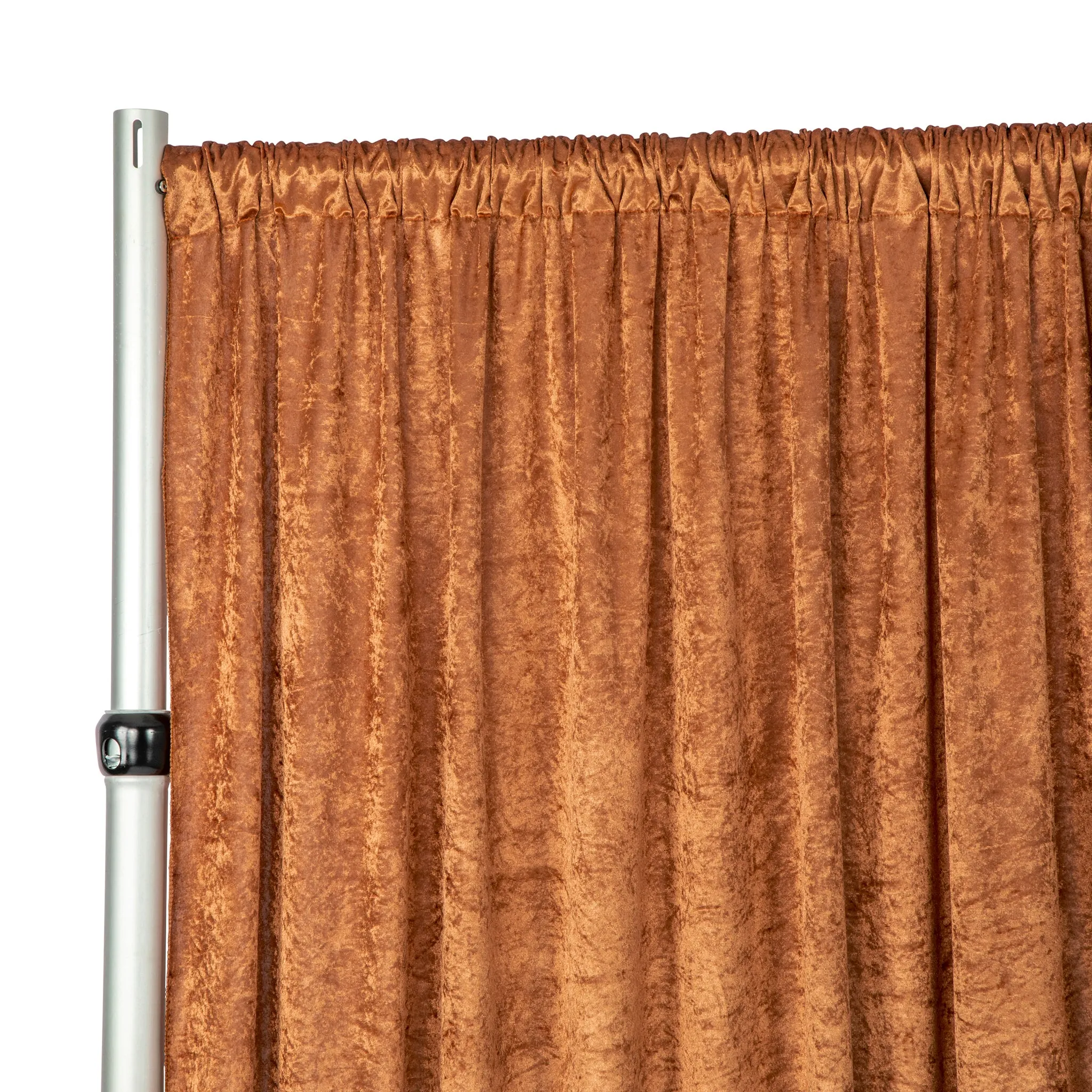Velvet 12ft H x 52" W Drape/Backdrop Curtain Panel - Terracotta