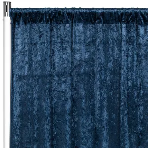 Velvet 8ft H x 52" W Drape/Backdrop Curtain Panel - Navy Blue