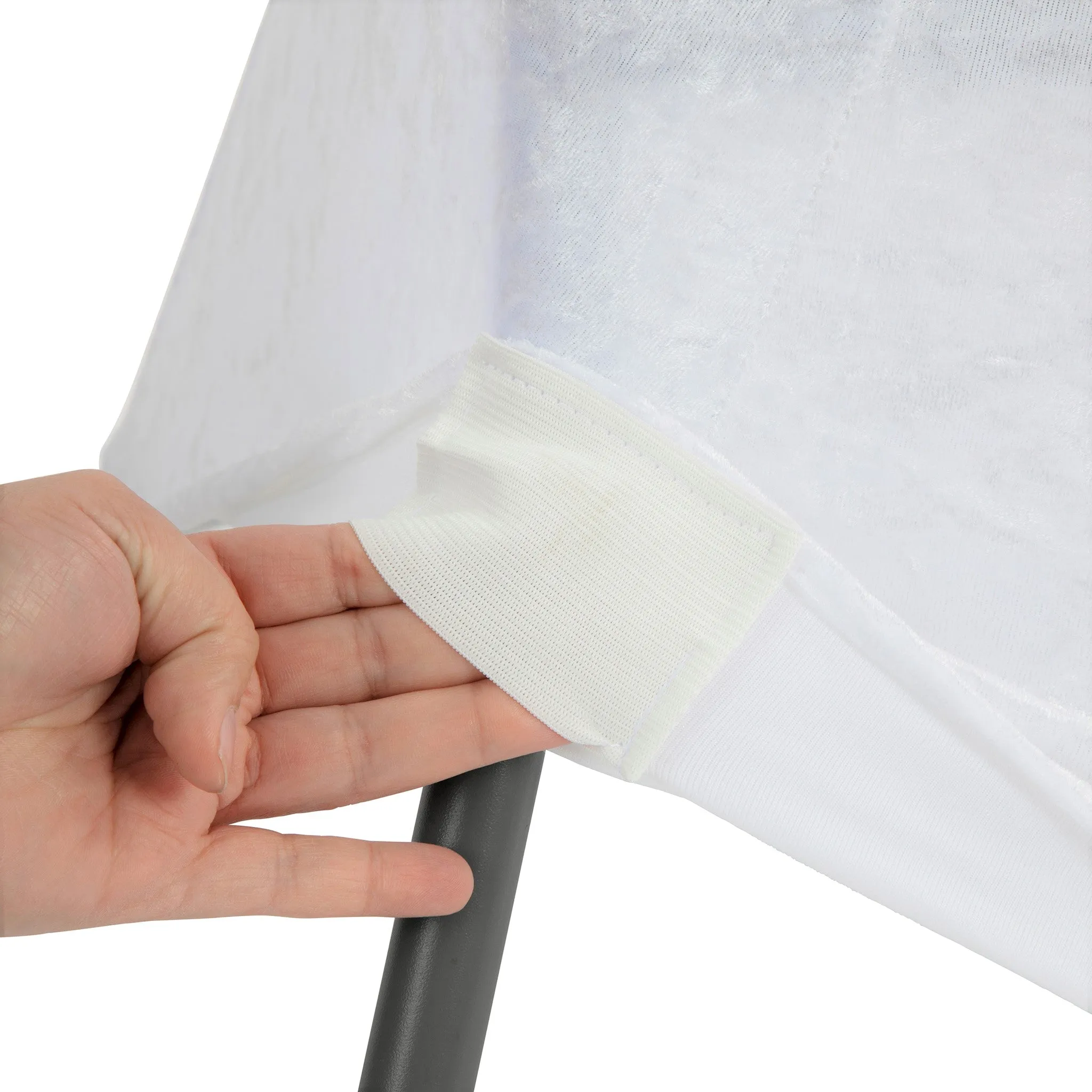 Velvet Spandex Cocktail Table Cover 32" Round - White