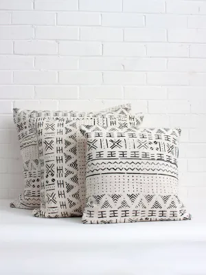 White Mudcloth Cushions
