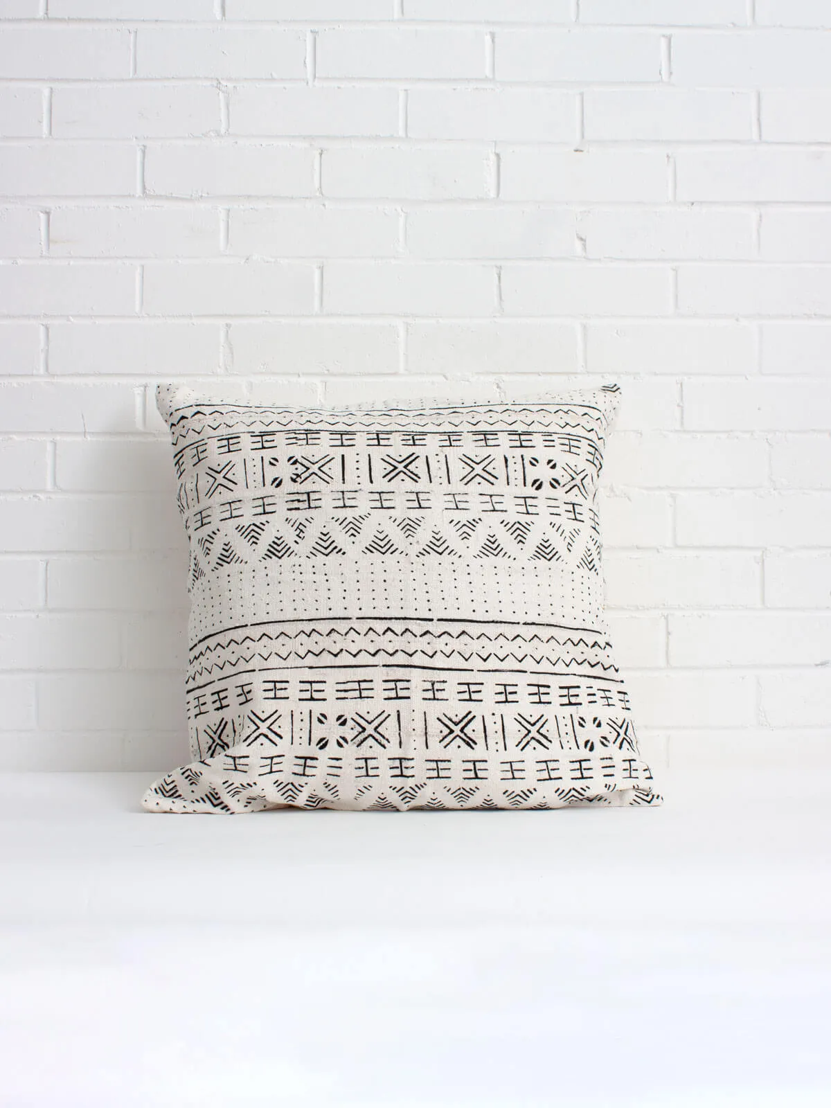 White Mudcloth Cushions