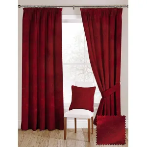 Wine Red Crushed Velvet Curtains