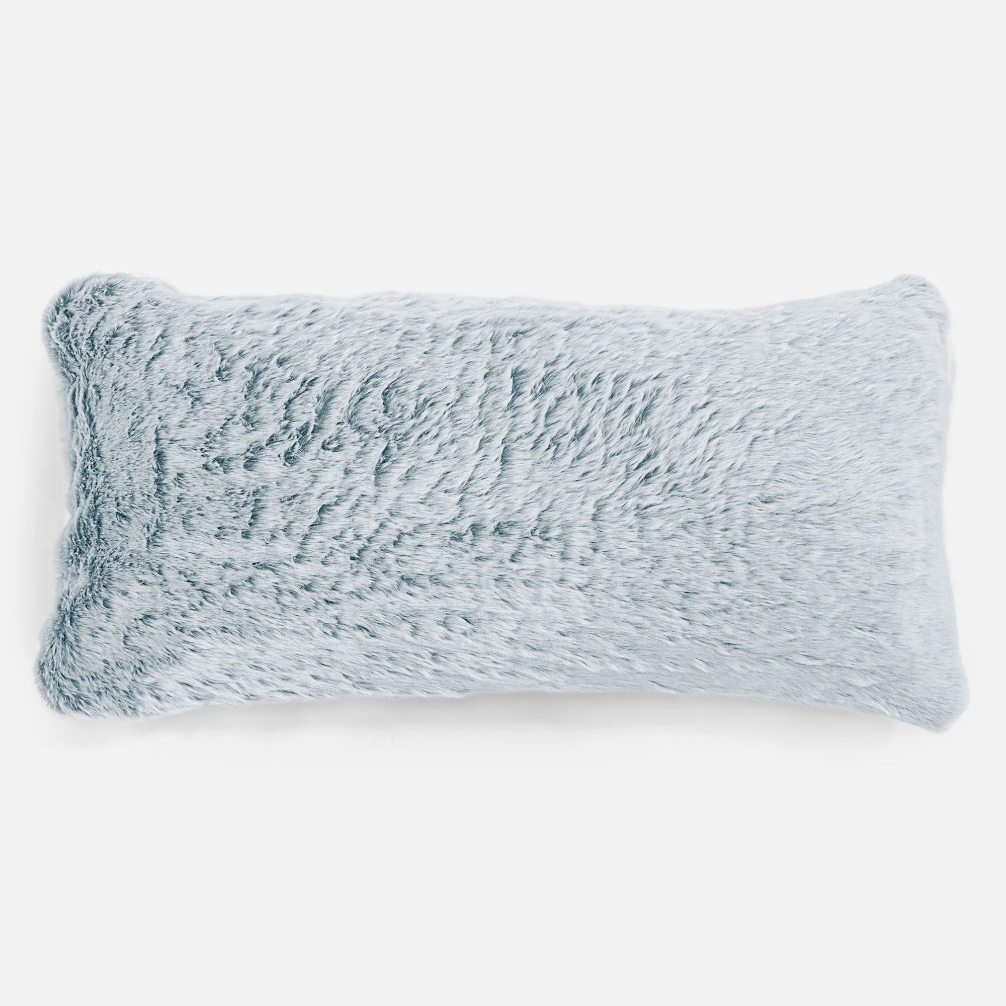 XL Rectangular Support Cushion Cover 40 x 70cm - Fluffy Faux Fur Rabbit Dusty Blue